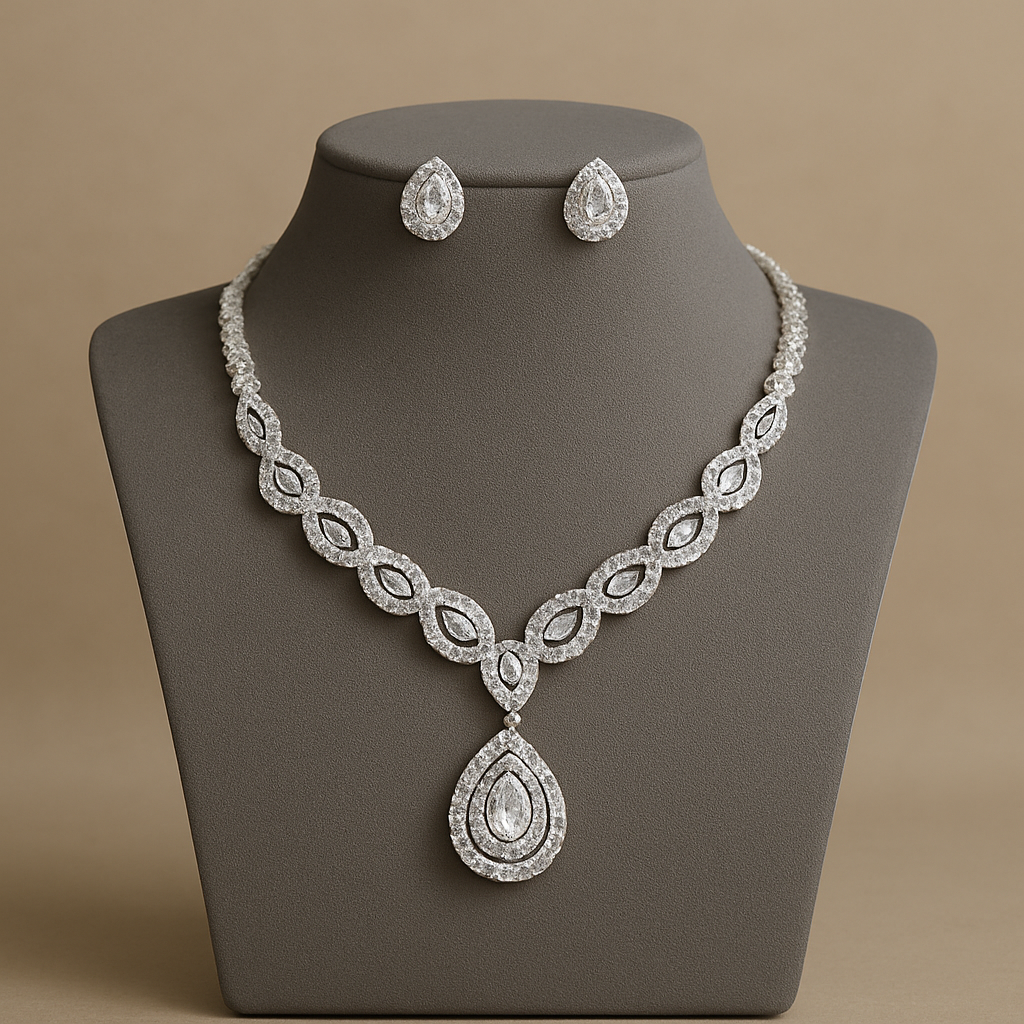 Bridal Gold-Plated Necklace Set on Rent
